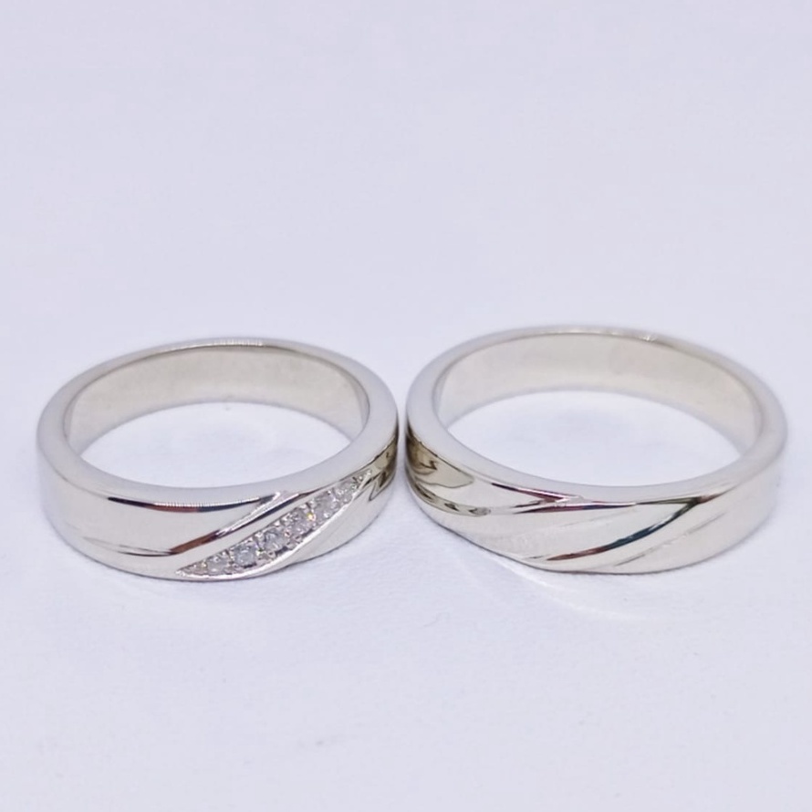 Cincin Tunangan Couple Perak Asli Ukir Nama A215