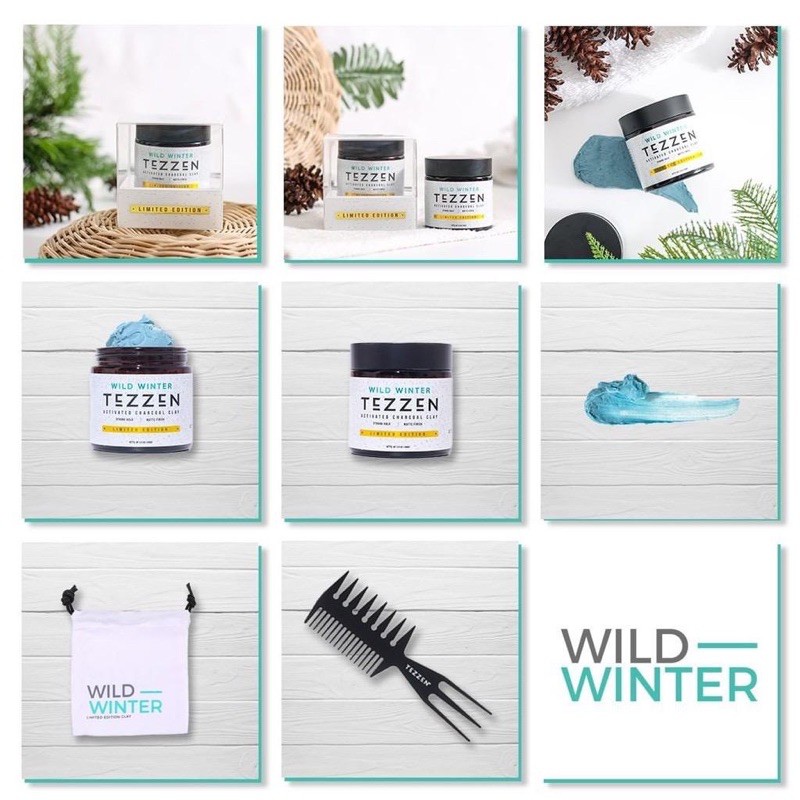 TEZZEN POMADE WILD WINTER CLAY LIMITED EDITION ACTIVATED CHARCOAL FREE SISIR POUCH DLL