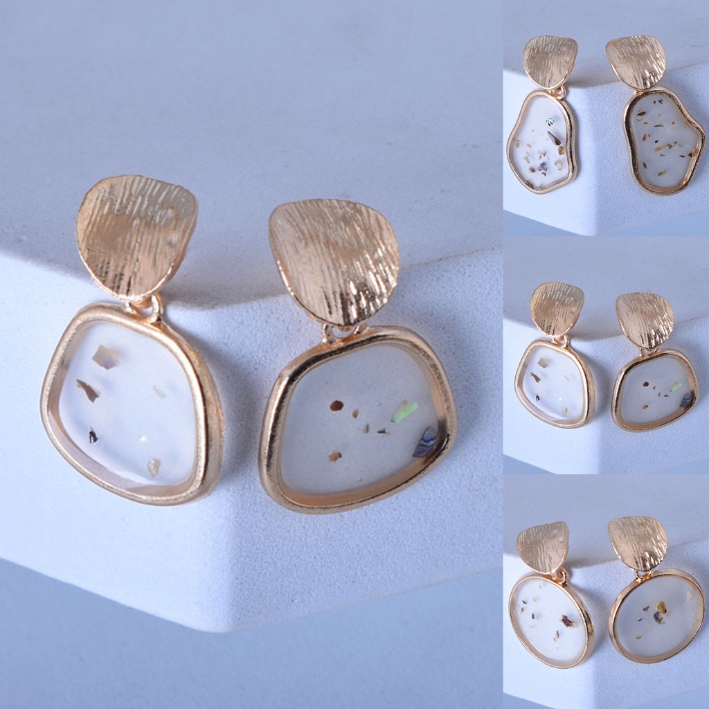 Hu Hu Hu Hu Hu Alat Bantu Pasang Kacamata♡ 2pcs Anting Bentuk Kotak Geometris Bahan Alloy Gaya Retro Untuk Pesta