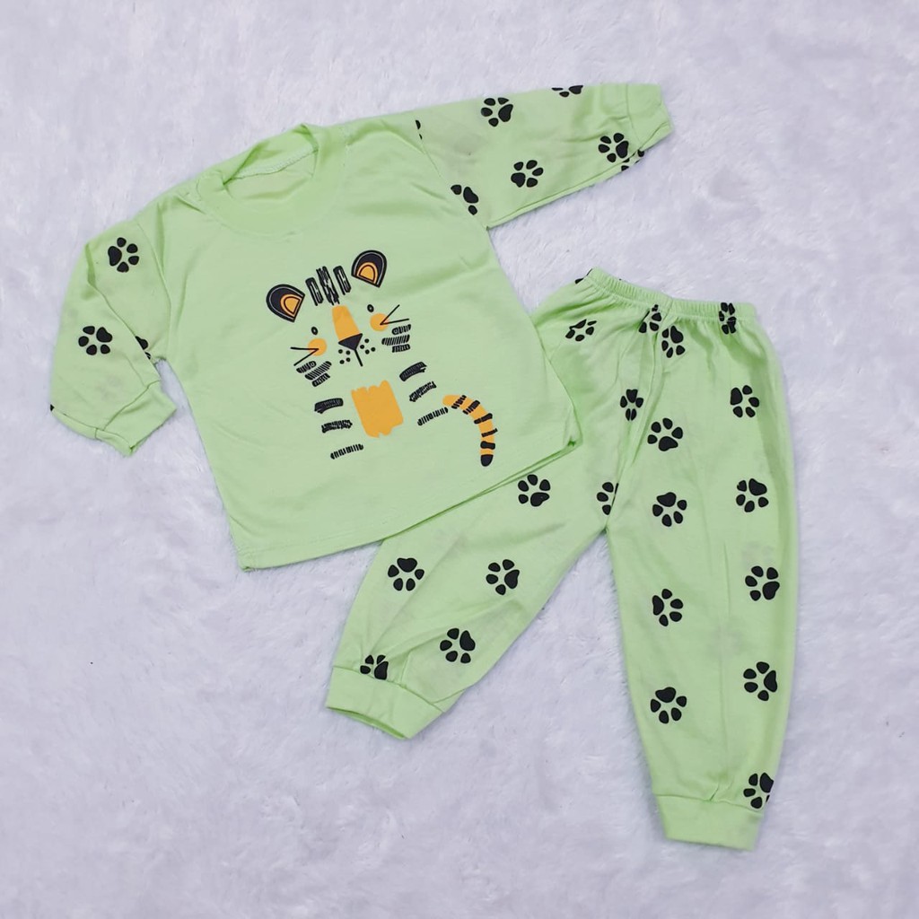 Setelan Piyama Bayi size 0 - 12 Bulan Piyama Tiger Baju Baby Gracia