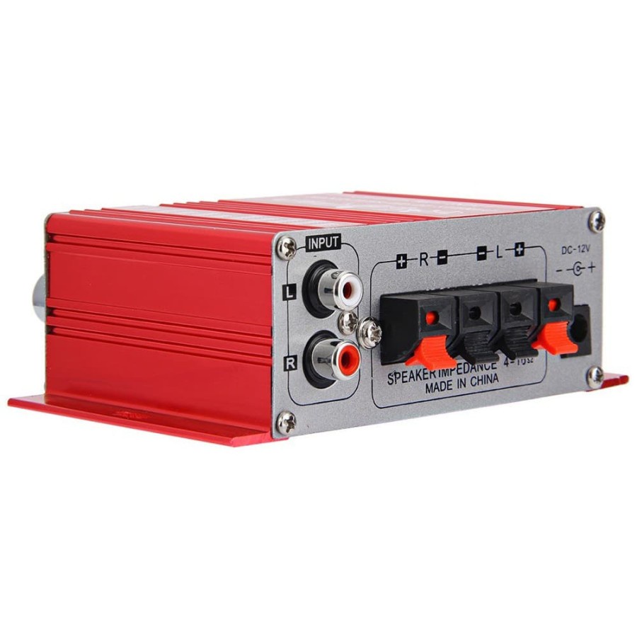 Hi-Fi Stereo Amplifier Speaker 2 channel 20W Warna Merah
