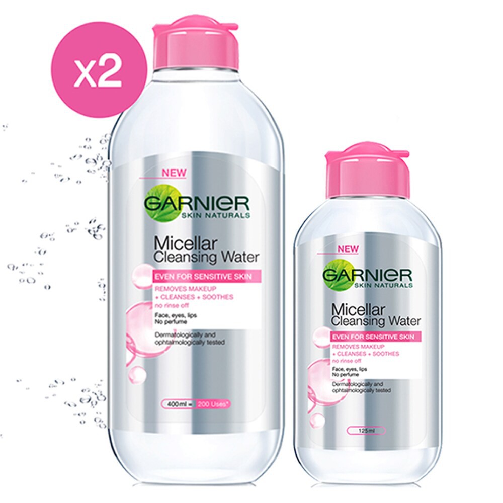 Garnier Micellar Water Pink 400ml+125ml Bundle