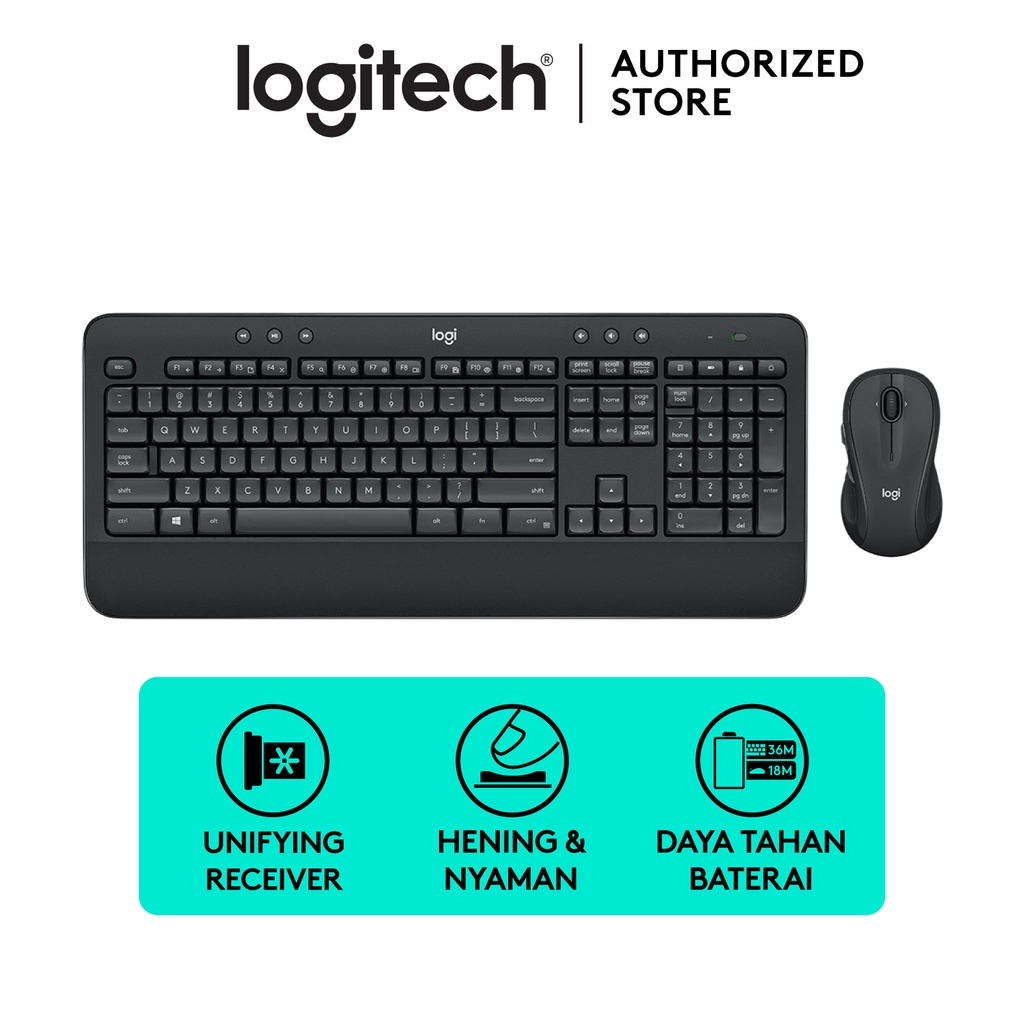 Logitech MK545 Keyboard dan Mouse Wireless Advanced Full Size