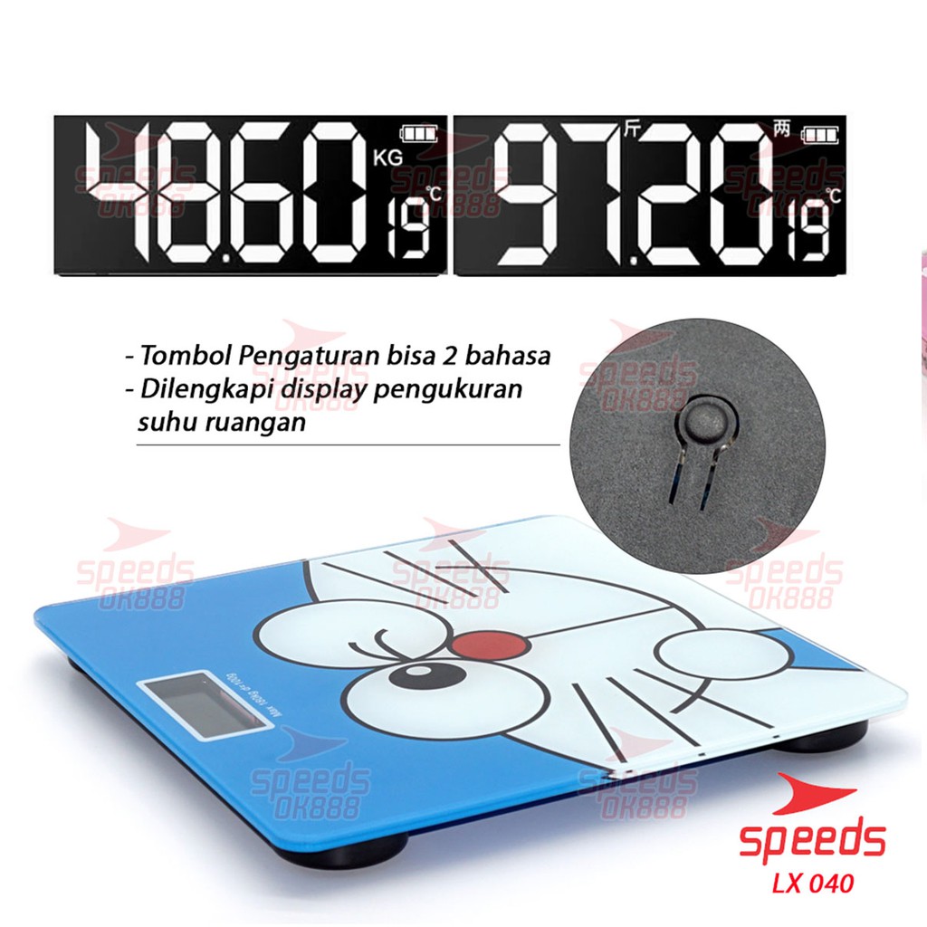 speeds timbangan badan mini digital design doraemon hello kitty 180 kg timbangan anak 040 12