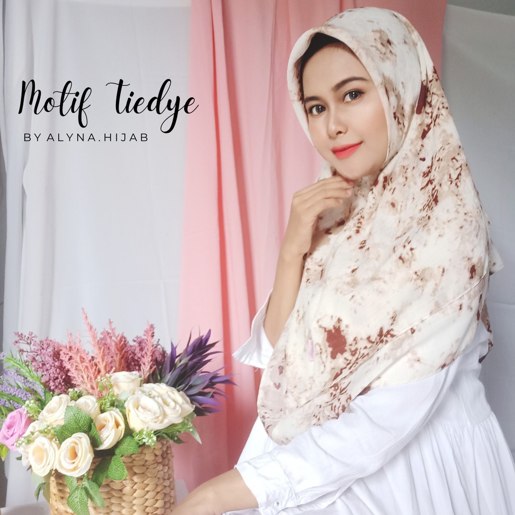 Khimar 2 Layer Motif Tiedye / Jilbab Motif / Jilbab Instant / Terbaru