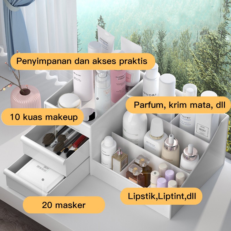 Make Up Storage Organizer Box Skincare Kotak Penyimpanan Rak Kosmetik/ Produk Perawatan Kulit Meja Rias Tempat Lipstik