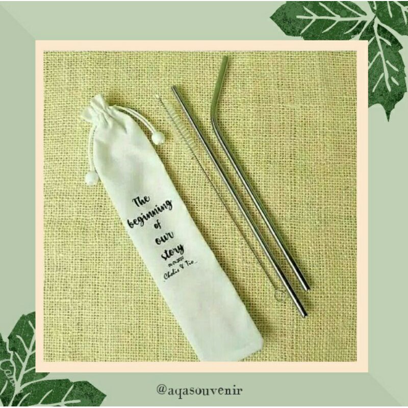 SOUVENIR PERNIKAHAN SEDOTAN STAINLESS BY AQA SOUVENIR / SOUVENIR PERNIKAHAN STAINLESS STRAW