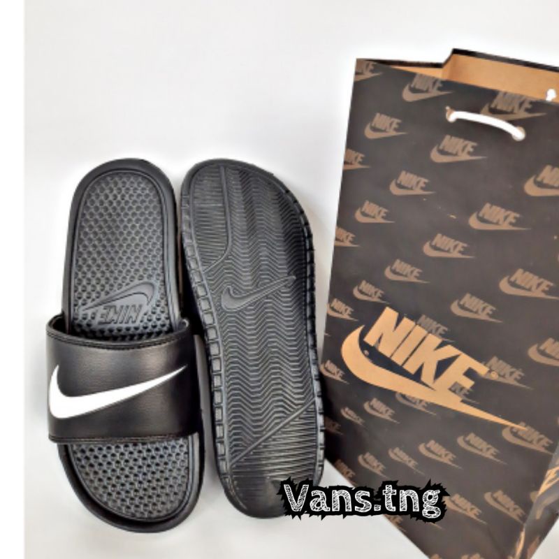 Sandal Slide Nike Benassi Ceklis Putih Premium BNIB / Sandal Slop Murah Import