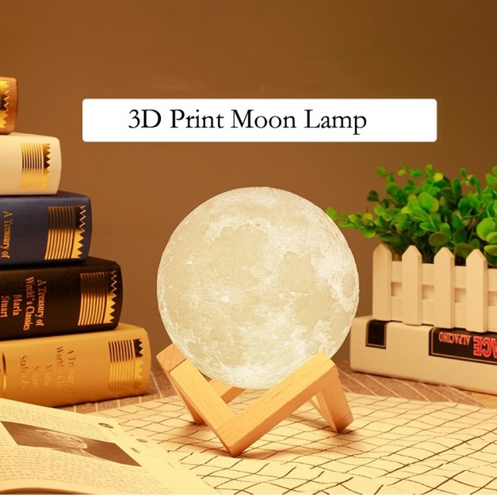 703 3D Print Moon Lamp Desk Light - Lampu Tidur Bentuk Bulan - 18 cm