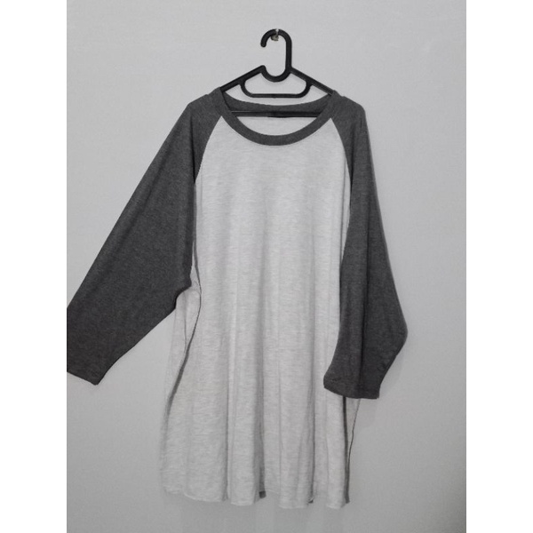 Kaos lengan panjang putih abu2 dan putih ungu Ld 160an 170an bigsize jumbo