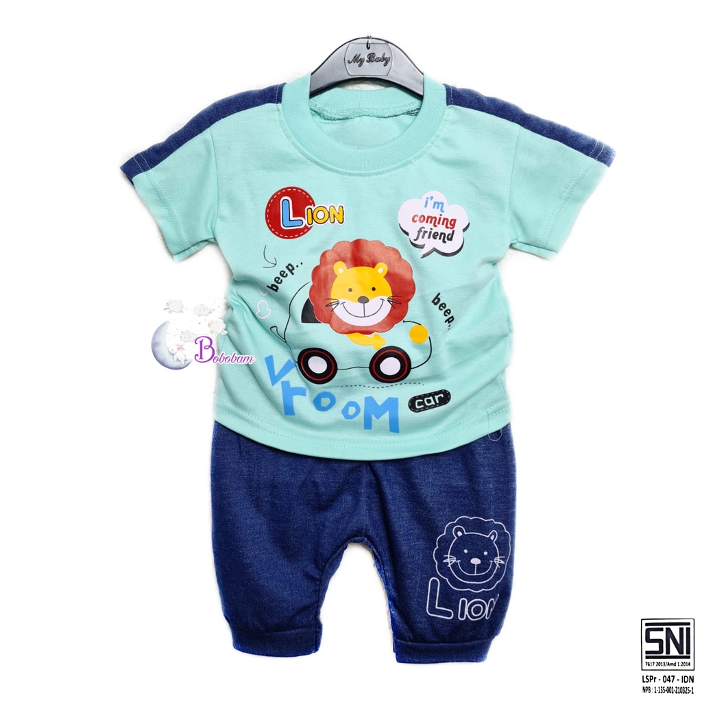 BOBOBAM BAJU BAYI LAKI LAKI SETELAN ANAK COWO LUCU STELAN COWOK 6 12 BULAN KEREN TRENDY KEKINIAN SINGA HEWAN