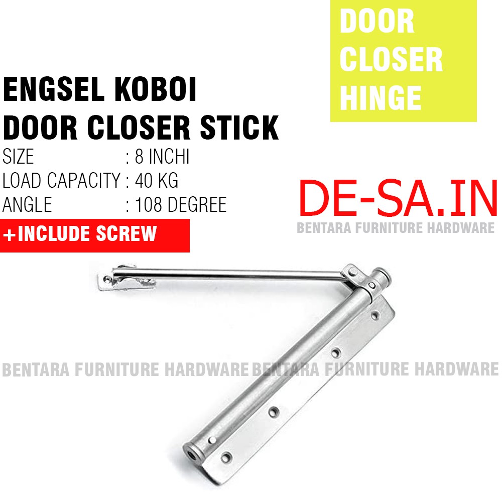 8&quot; Engsel Koboi Door Closer Stainless Steel Spring Hinges - 8 Inchi Penutup Pintu Otomatis