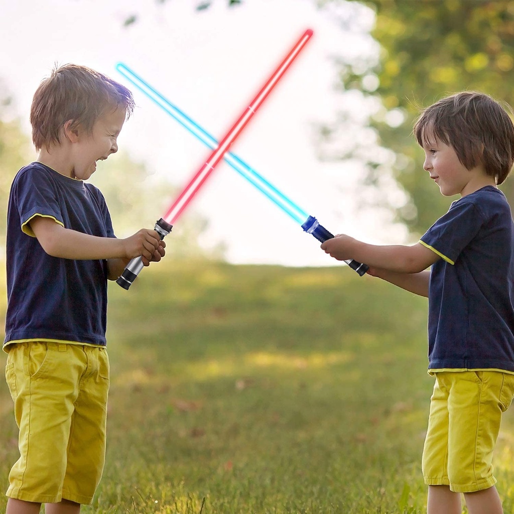 Mainan Pedang Lightsaber Teleskopik Dengan Lampu + Musik Untuk Anak Laki-Laki