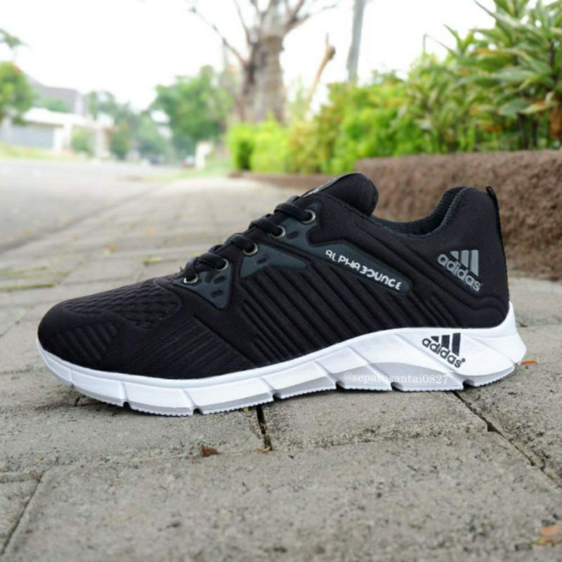 PROMO Sepatu Sneakers Pria Wanita/ Sport AD'S ALB Black Hitam.  sepatu sport. sepatu running. sepatu sekolah. sepatu formal. sepatu murah. sepatu keren. sepatu kekinian