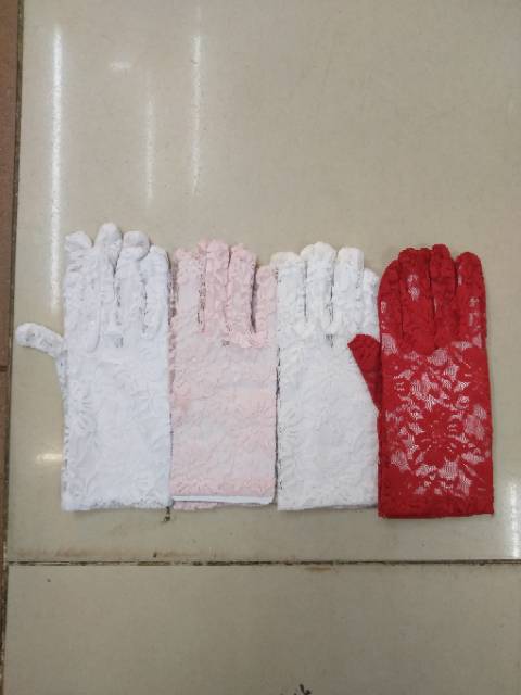 Sarung Tangan Brokat Anak Pendek- Gloves Anak Pesta