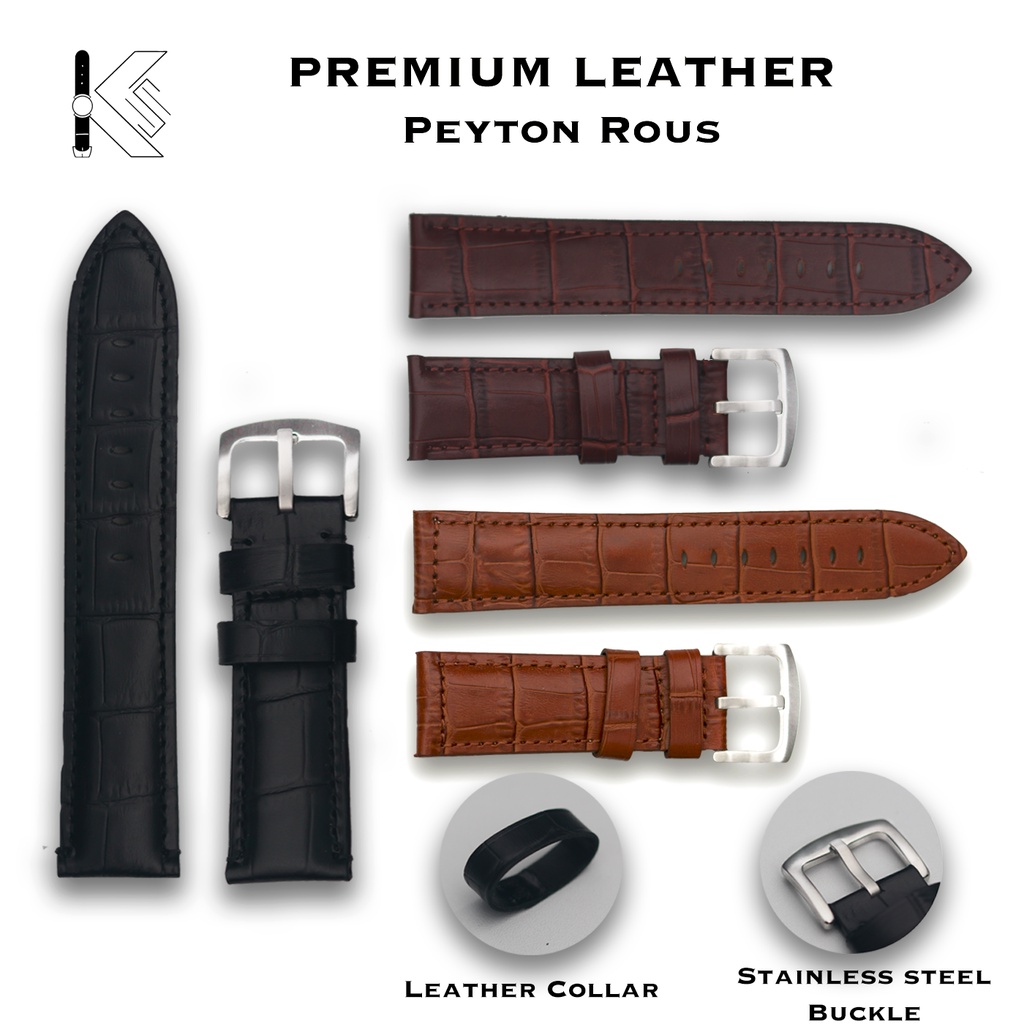 STRAP Tali Jam Tangan Kulit Model Peytonrous Corak