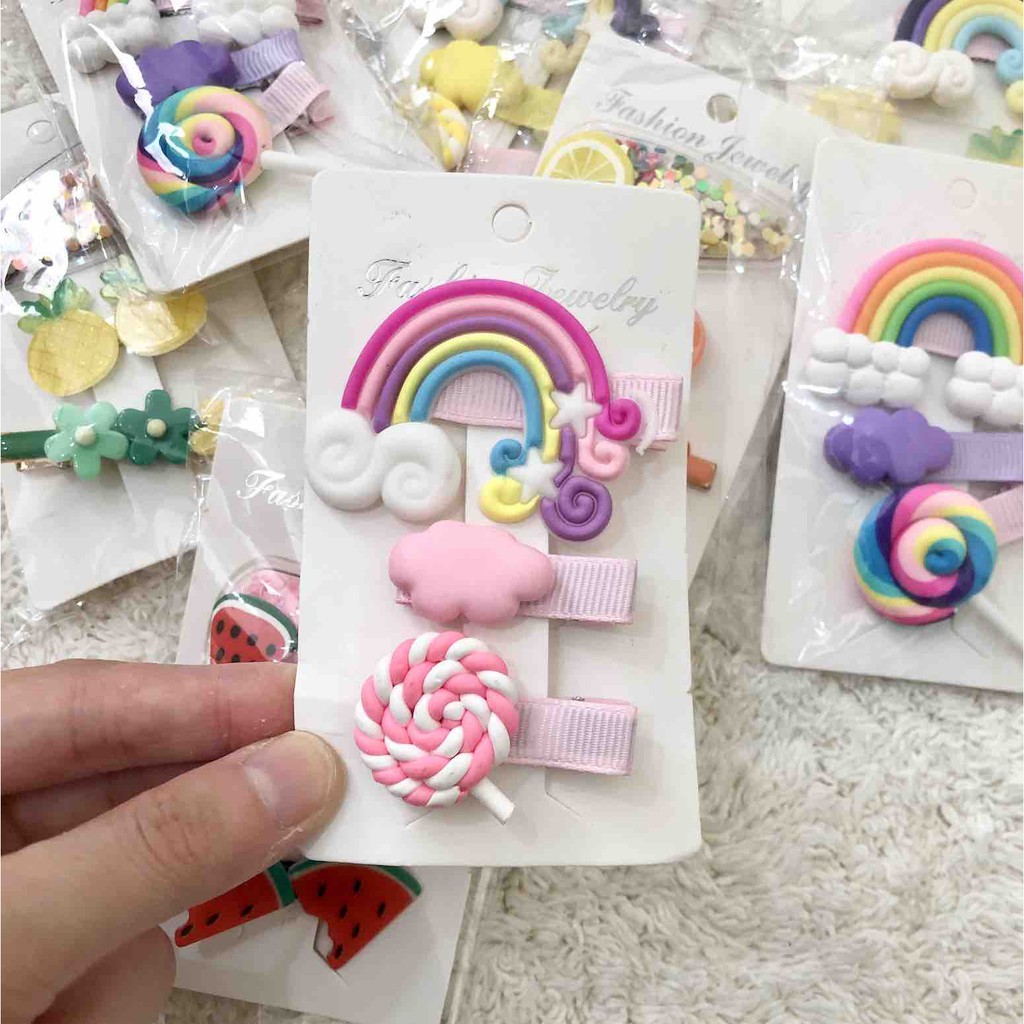 Jepitan Rambut/Hair Clip Cute bisa Digunakan Oleh Bayi hingga (1 Set isi 3 Pcs) murah