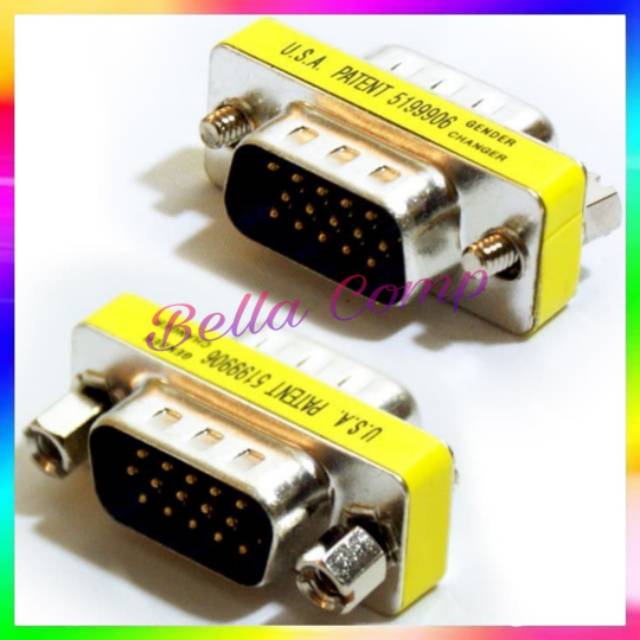 Converter Gender VGA Male to Male 15 pin konektor converter VGA