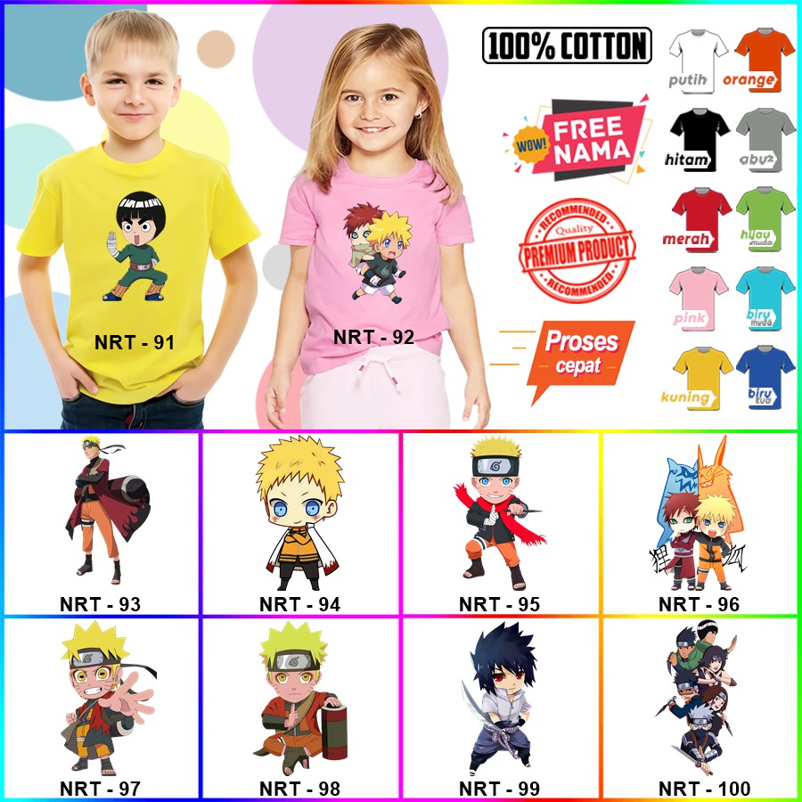 Baju Kaos ANAK DAN DEWASA NARUTO COUPLE (FREE NAMA) 1 - 50