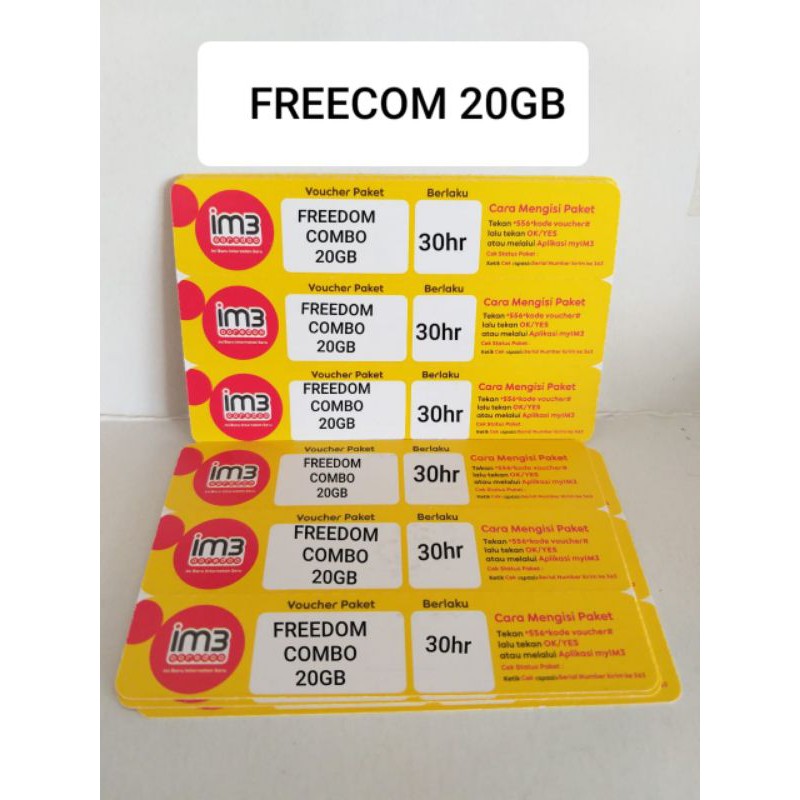 VOUCHER DATA INDOSAT FREEDOM COMBO 20GB