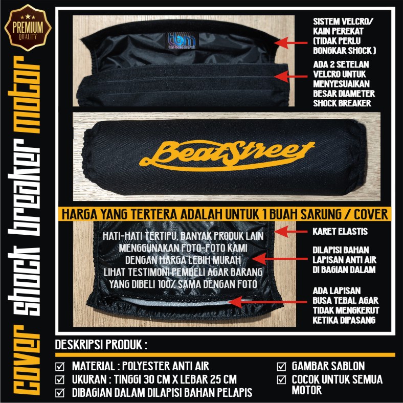 SARUNG PELINDUNG COVER SOKBREKER SHOCK BREAKER BELAKANG MOTOR HONDA BEAT STREET ANTI AIR