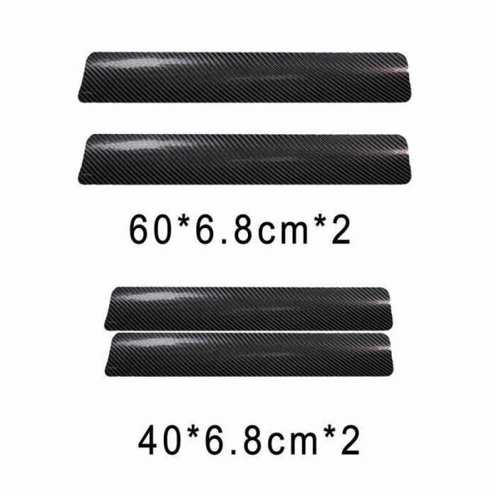 4 pcs CAR seal plate sticker carbon pelindung goresan cat bumper mobil