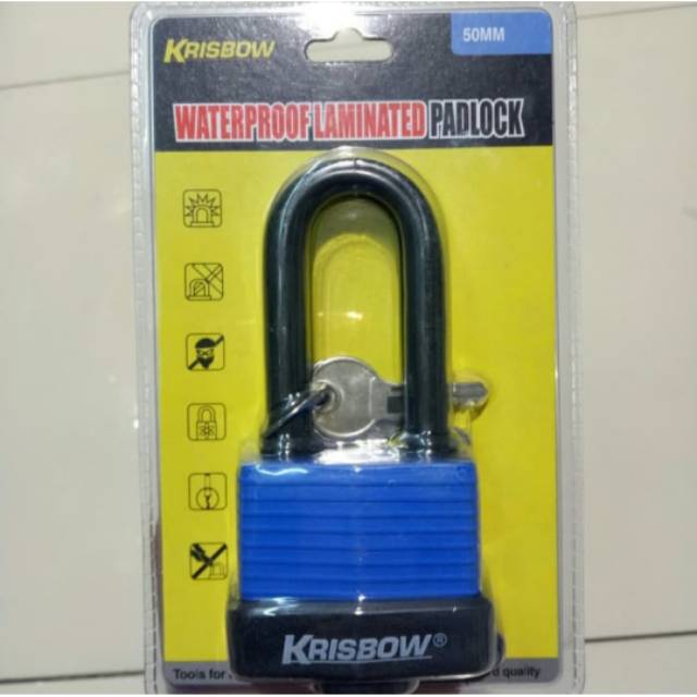 Krisbow Gembok Tahan Air Waterprof Long Beam 50mm