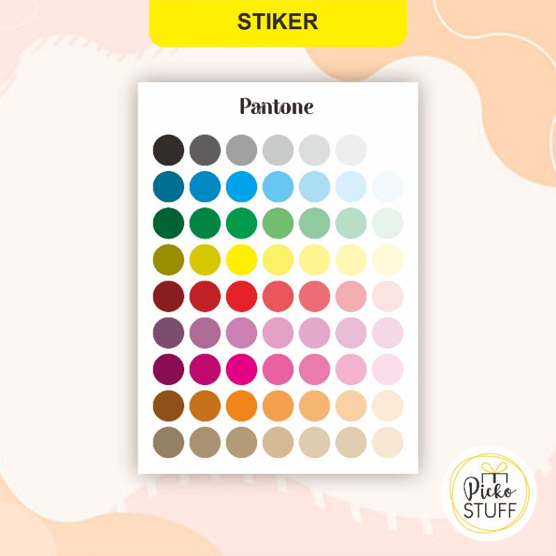 

[STIKER JURNAL] PANTONE WARNA / ALPHABET / ANGKA