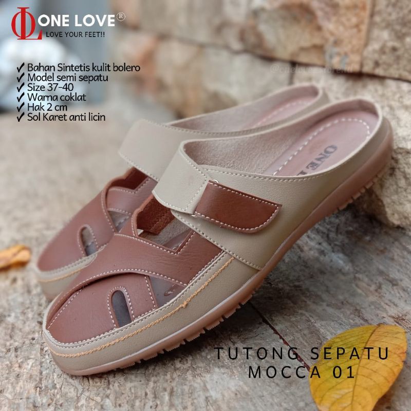 Sandal slop wanita Sepatu Flat wanita - Sepatu Bustong wanita Sandal One Love