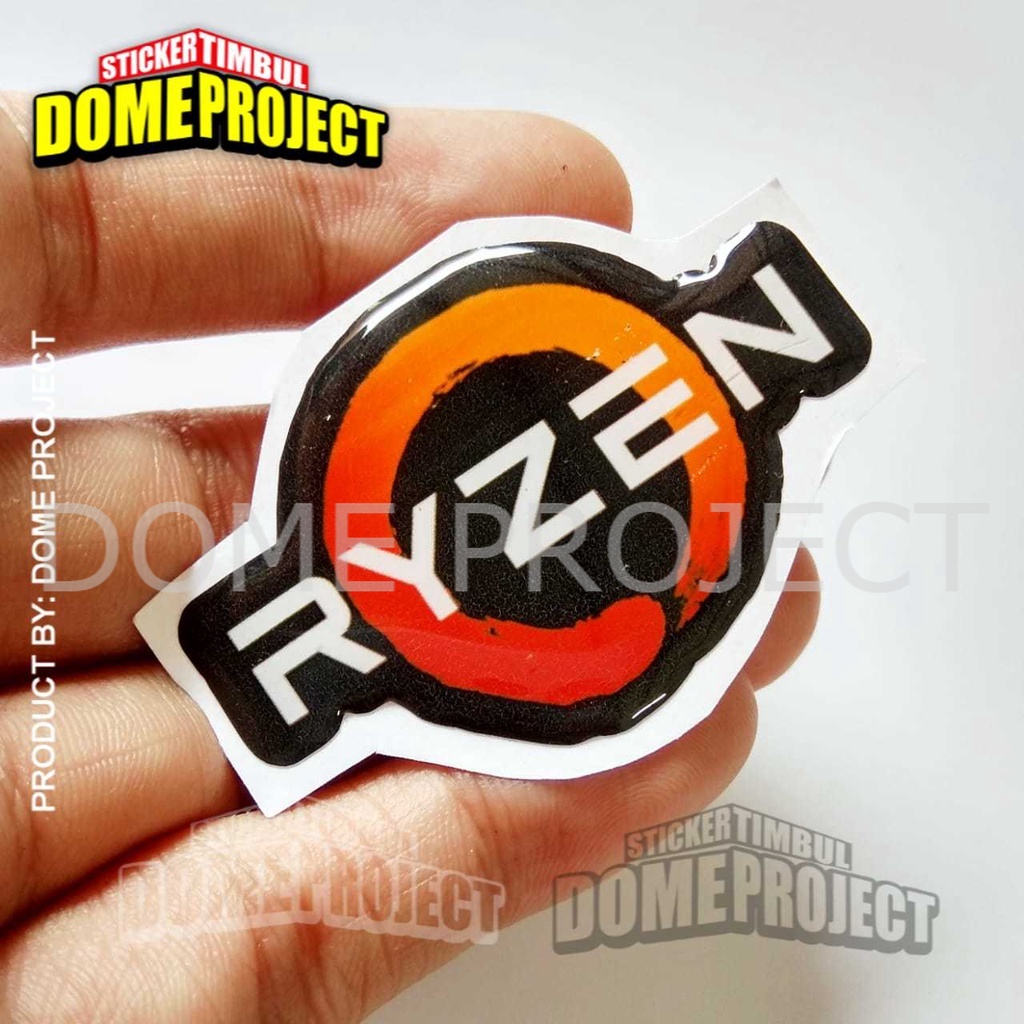AMD RYZEN STIKER EMBLEM STIKER RESIN TIMBUL LENTUR AKSESORIS PC GAMING KUALITAS WATERPROOF