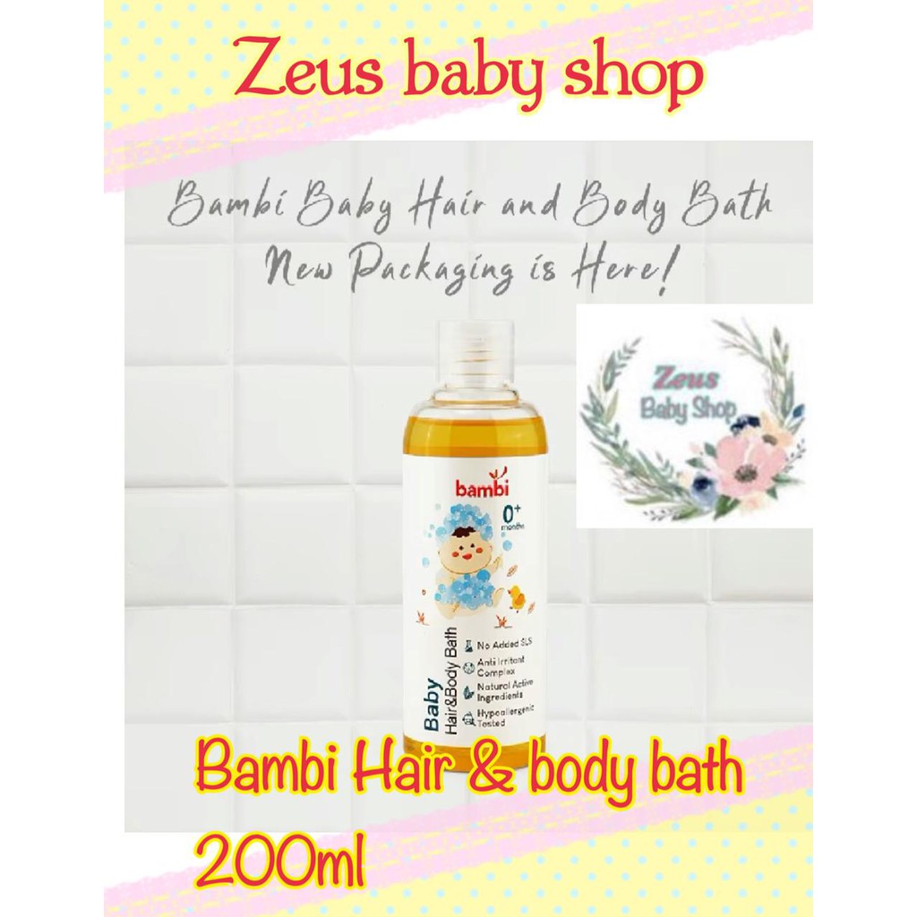 Bambi (200ml) Baby Hair &amp; Body Bath 2in1 (with Licorice &amp; Chamomile) | Bambi Baby Calming &amp; Comfort Head To Toe Wash