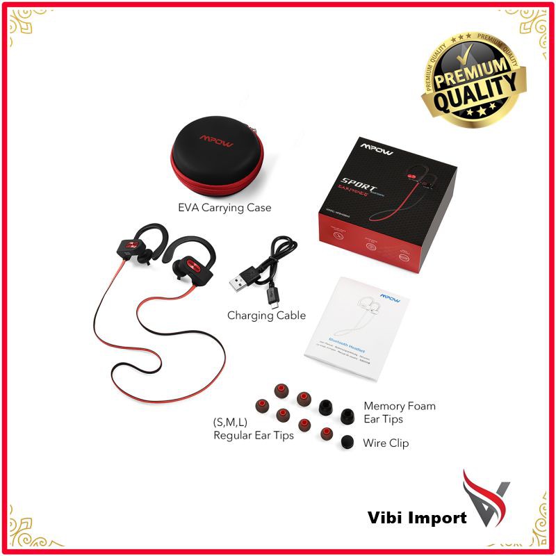 Terlaris Mpow Outdoor Wireless Olahraga Earphone api 088AR Bluetooth Earphone Portabel IPX7