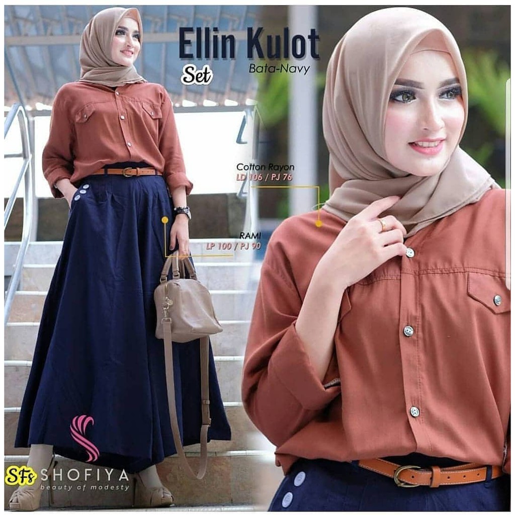 Baju Wanita / Baju Setelan / Setelan Kulot / Ellin Kulot Set