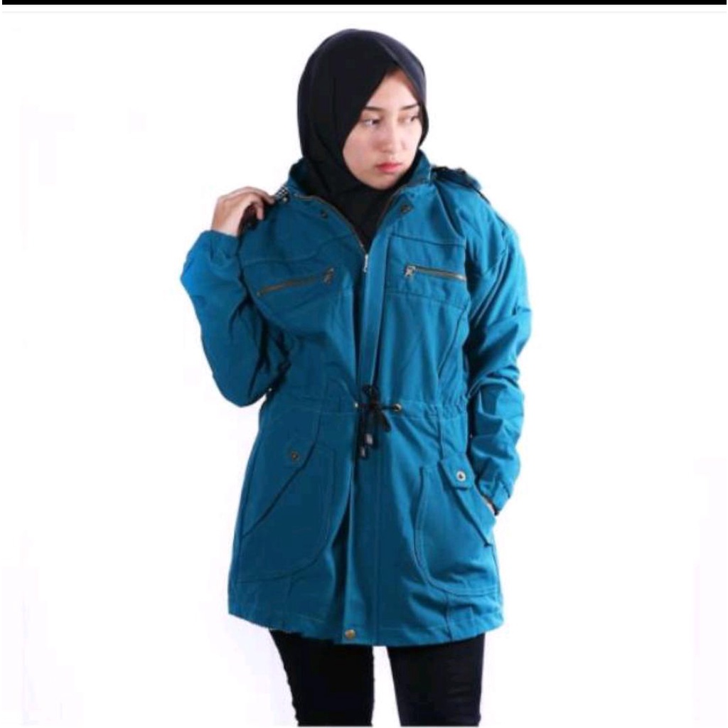 JAKET PARKA WANITA BIG SIZE BAGIAN HOODIE BISA DILEPAS DAN BOLAK BALIK /JAKET PARKA WANITA KANVAS SIZE L SAMPE 4XL BIG SIZE