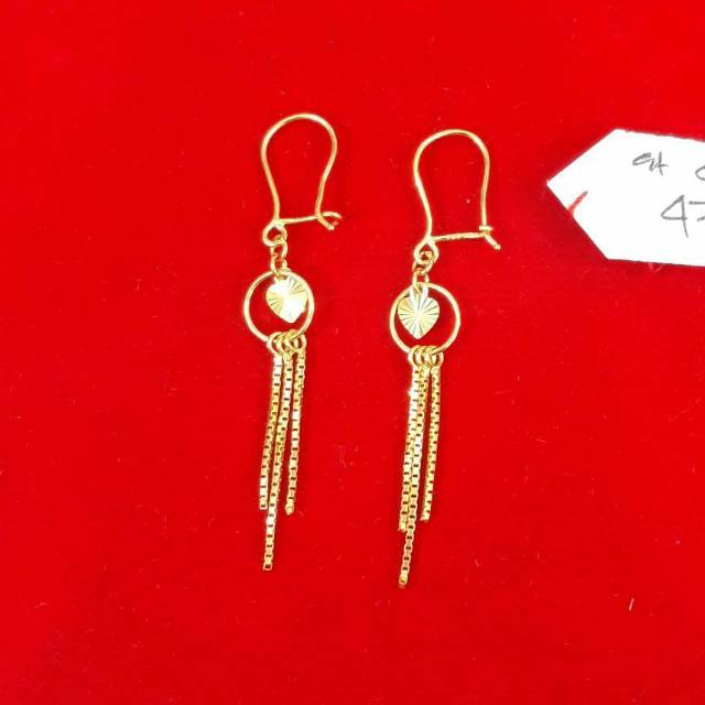 At420N470N ANTING EMAS GIWANG KOREA kadar 70% anting model koncer italy variasi plat love wanita NEW