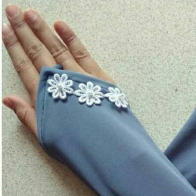 [HUSNA COLLECTION] Handsock Cincin Melati Samping / Sarung Tangan Melati Bahan Jersey