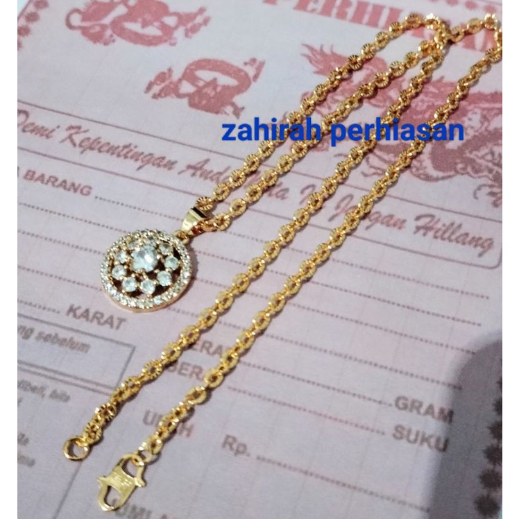 KALUNG NORI EMAS LIONTIN PERMATA FULL ANTI KARAT