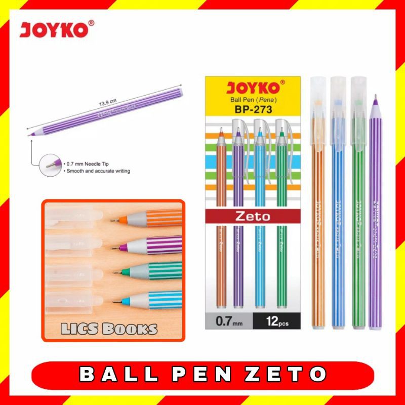 

Ball Pen Pulpen Bolpoin Pena Joyko 0,7 mm Zeto 1 box 12 pcs