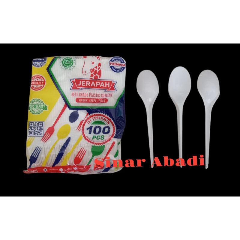Sendok makan Plastik Panjang/Sendok Putih Plastik