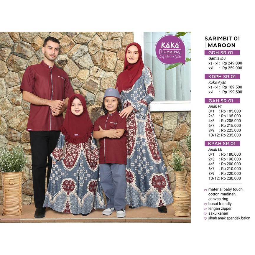 SARIMBIT KEKE HUMAIMA SR 01 TERBARU 2021 - MAROON
