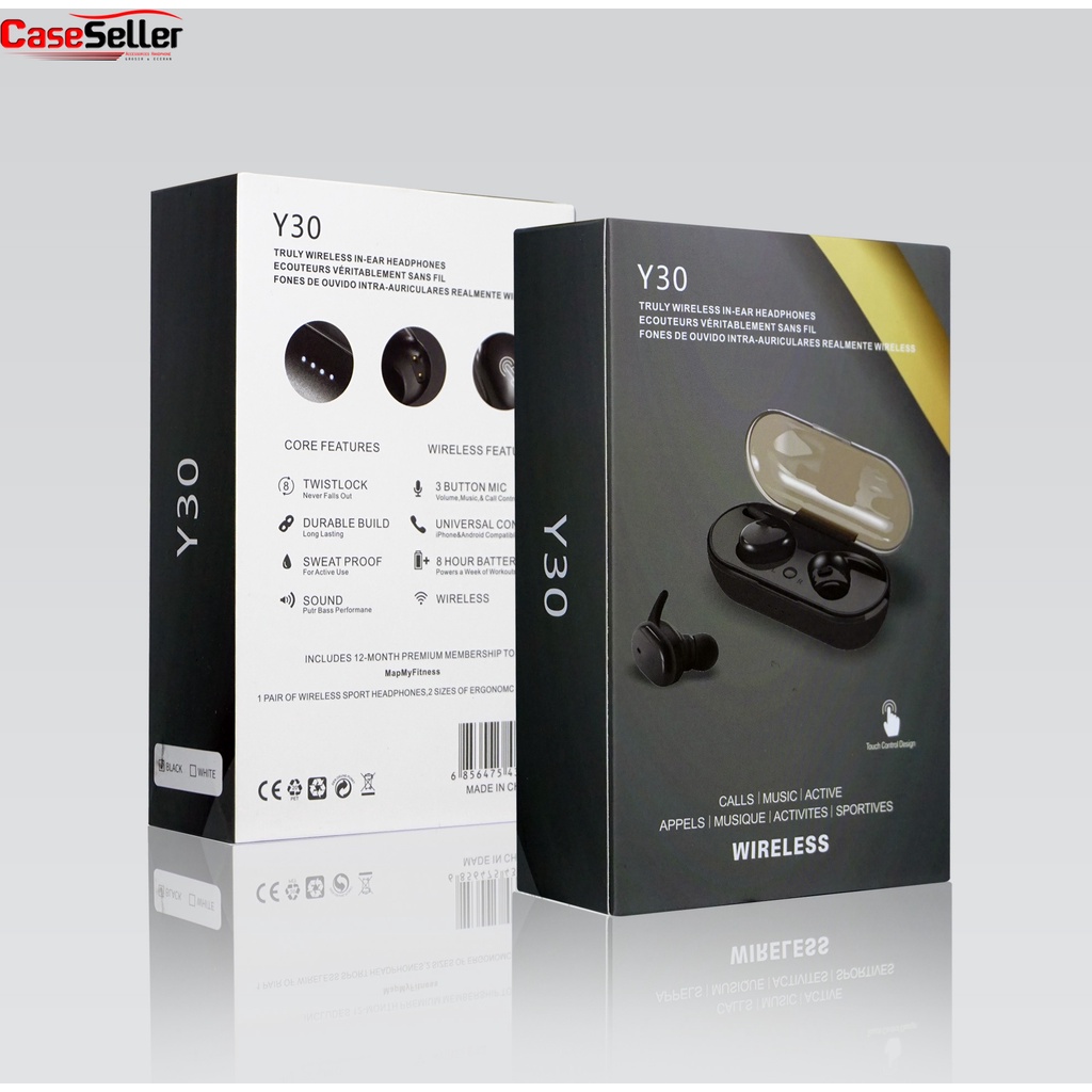 Headset Stereo Sound Music In-ear With Mic TWS Y30 Wireless Earbuds Bluetooth 5.0