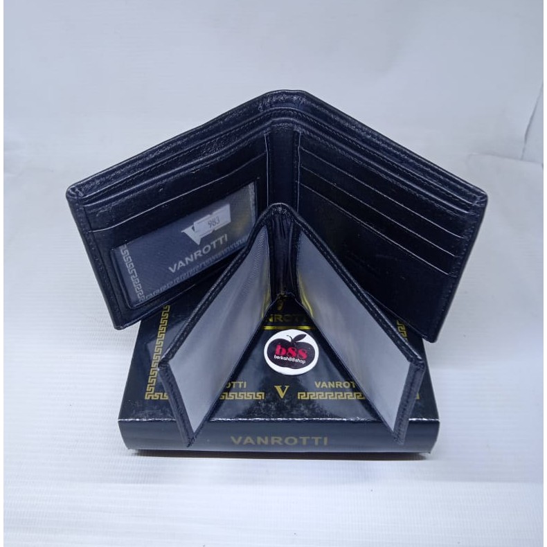 Dompet Pria Kulit Asli Vanroti 8-83 Black Brown Original Fashion Pria Dompet