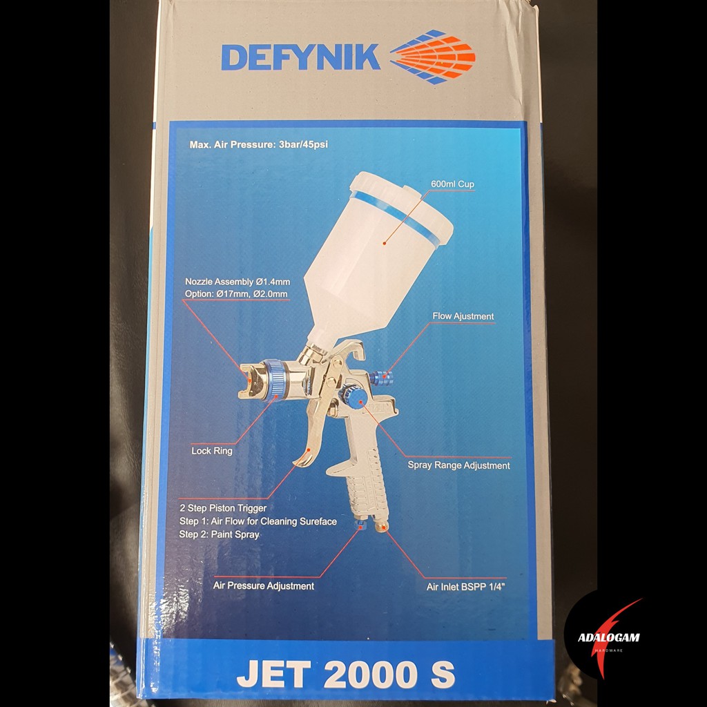 DEFYNIK 1.4 mm HVLP Spray Gun Kapasitas Besar