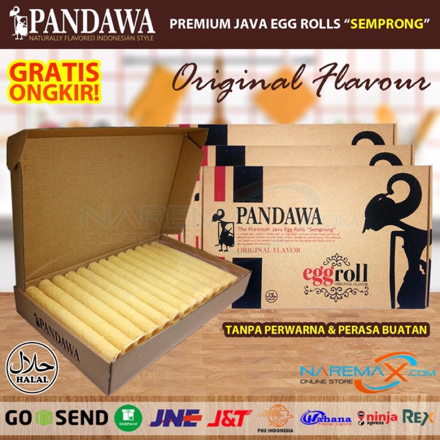 

PANDAWA Premium Java Egg Rolls rasa Original, Green Tea, Coklat, Wijen