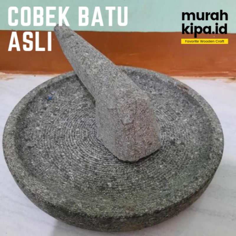 Cobek Batu Asli + Ulekan/ Cobek Batu