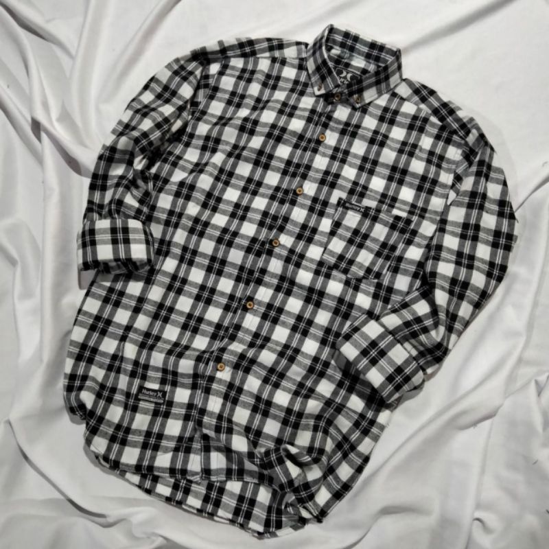 Kemeja Flanel Pria Wanita Lengan Panjang Oversize Motif Kotak Kotak Unisex-Casual 10