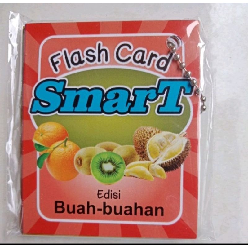Flashcard Smart Buah-Buahan/Flash card Buah/Kartu Pintar  ring edisi buah buahan