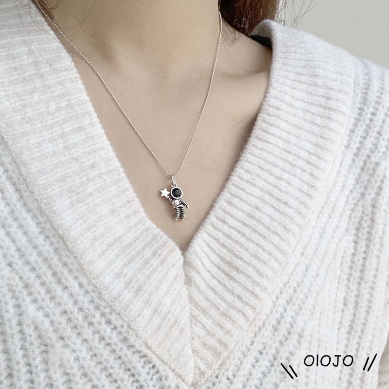 Kalung Liontin Astronot Hip Hop Necklace Choker Pasangan Pilih Bintang Untukmu - ol