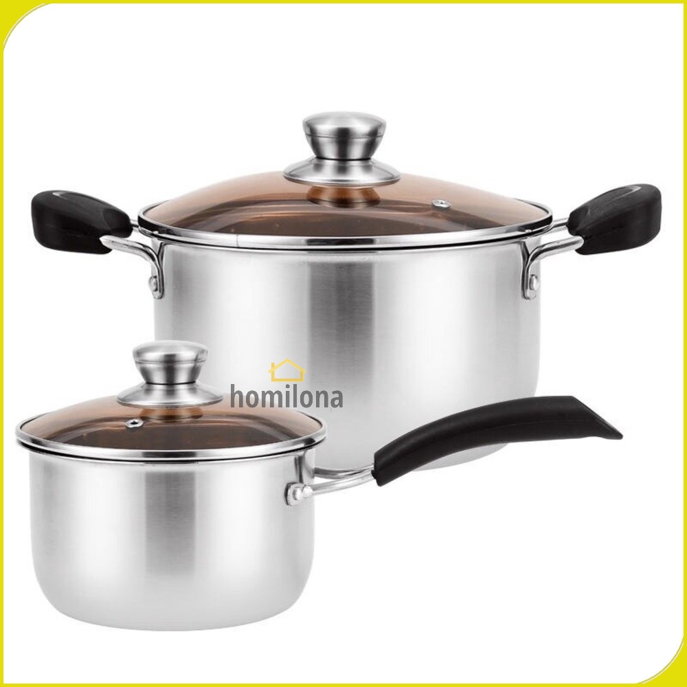 Panci Masak Soup Milk Pot Stainless Steel 18cm - SI LAI FU KC0406 - Silver