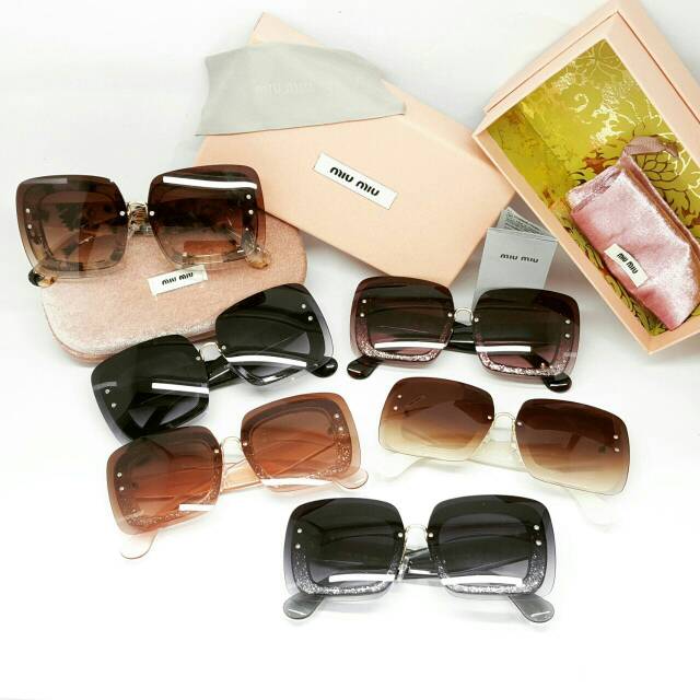 Mi**umiu gliter / Kacamata fashion wanita berkualitas/cewek branded best seller murah kualitas super